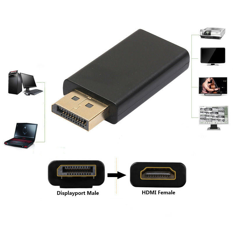 New Mini Display Port DP Male To HDMI Female Adaptor Adapter Converter For HDTV
