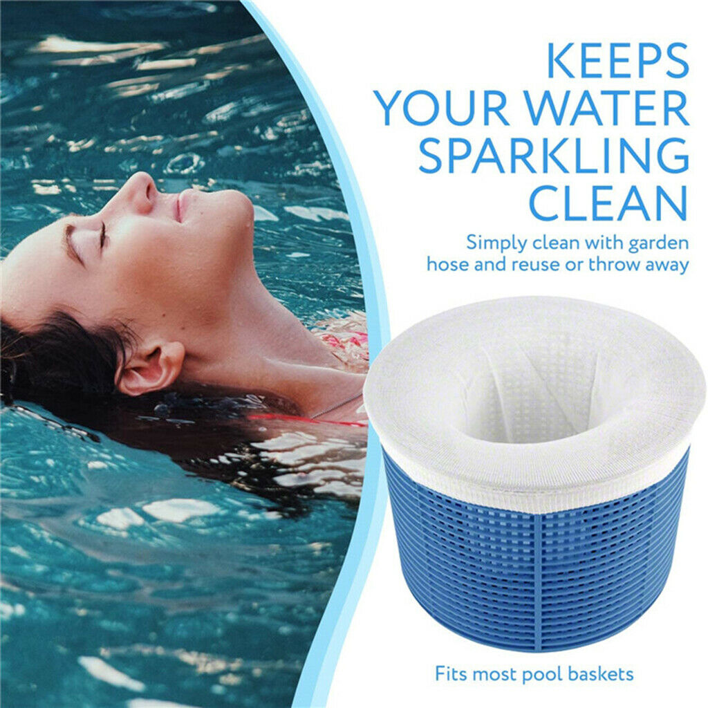 30Pack White Swimming Pool Filter Storage Basket Sock for Above Ground