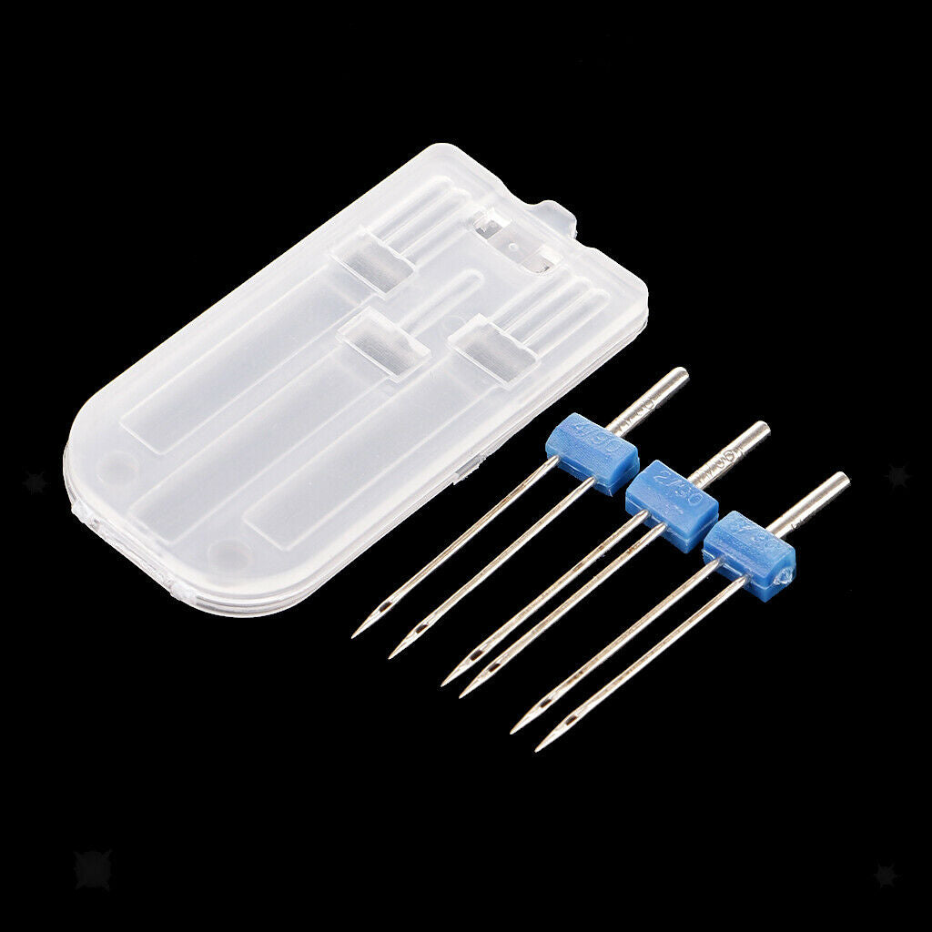 3pcs 3 Sizes Universal Twin Double Needles Pins for Zig-Zag Sewing Machines