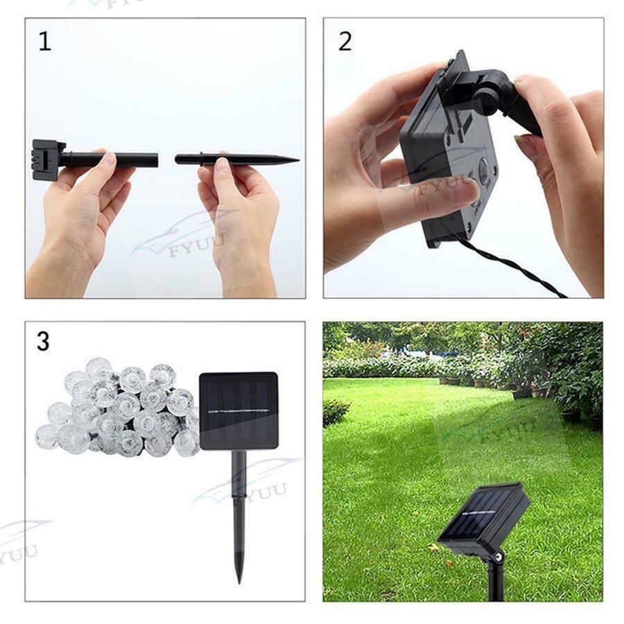 Waterproof Solar Powered 50 LED String Light Garden Path Yard Decor Lamp Outdoor
