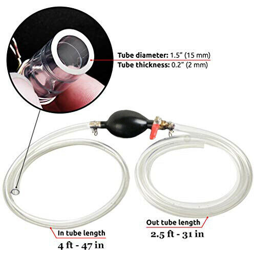 Gasoline Transfer Siphon Pump Fuel Tank Hose Manual Oil Water Fuel Transfer Pump