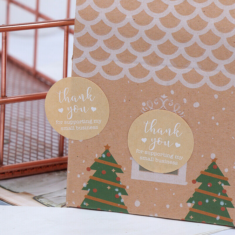 500pcs Thank You for Supporting My Business Kraft StickersRound Labels St.l8