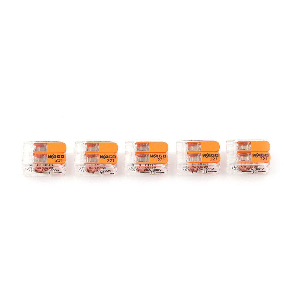 5XSale Wago 221-412  2 Conductor Compact Connector 10 PK Copper WireJC.l8