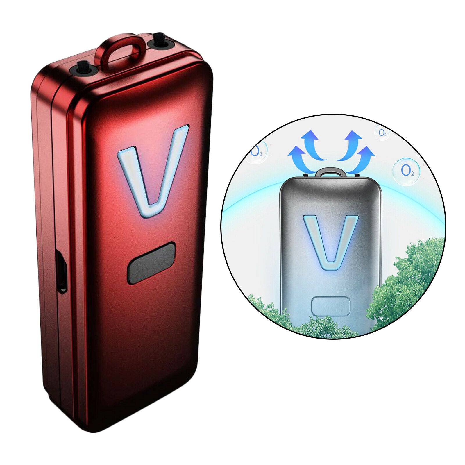 Air Purifier Cleaner Ion Generator Necklace Wearable Smoke Remover Red