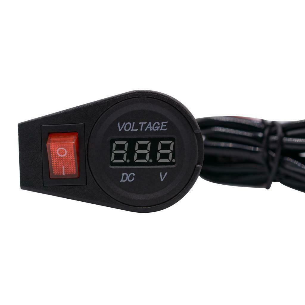 12-24V LED Digital Voltmeter With Motorcycle Accessory Switch