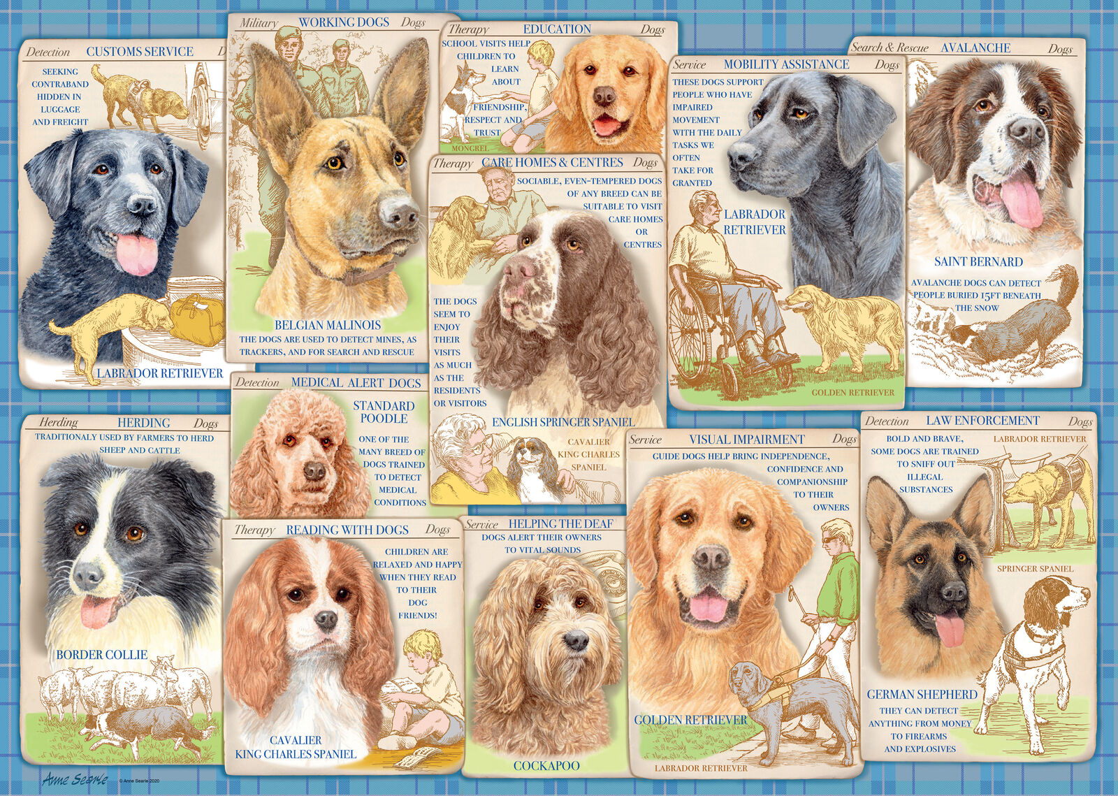 16508 Ravensburger Dutiful Dogs Jigsaw Puzzle includes 1000 Pieces Age 12 Year+