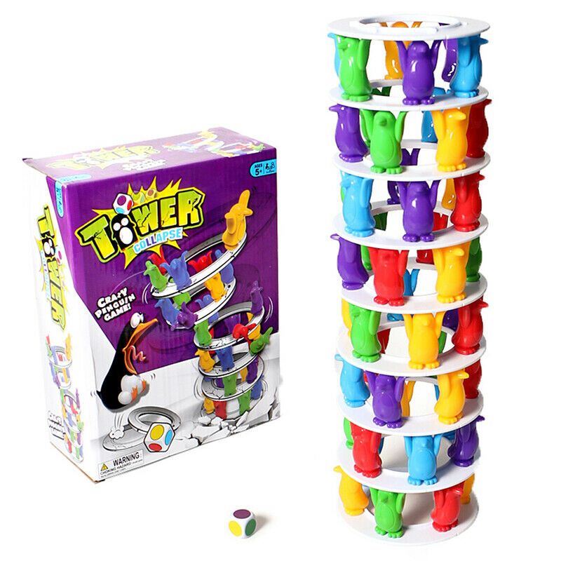 Penguin Tower Collapse Game Challenge Game Crash Tower Stacking Towering Pen_DD
