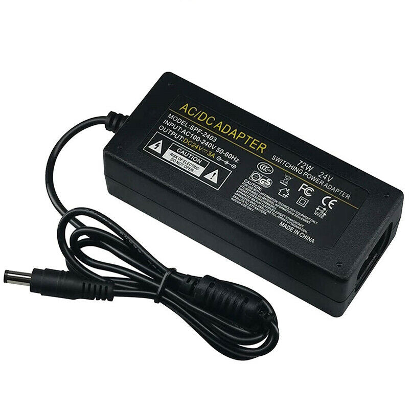 US Plug Universal DC5525 AC 100V-240V to DC 24V 3A Power Switch Adapter 72W SwA2