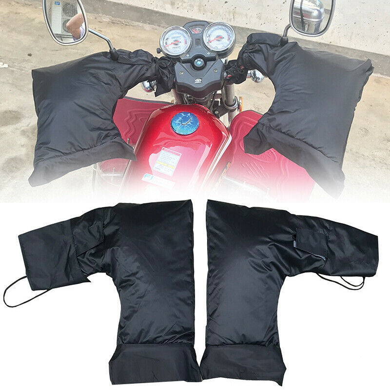Motorcycle ATV Handlebar Gloves Hand Muff Cycling Winter Thermal Warm Mitt Black
