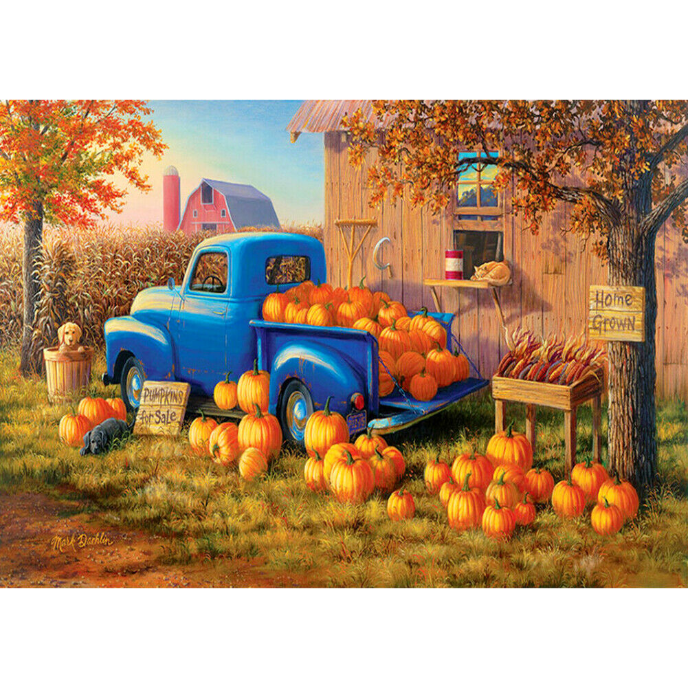 5D DIY Diamond Painting Full Drill Cross Stitch Pumpkin Carriage Picture @