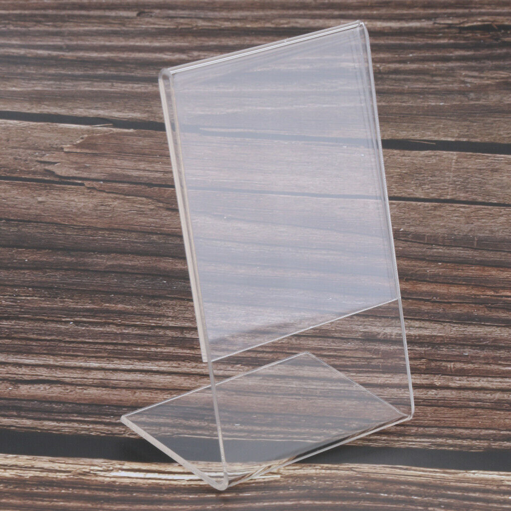 New Table Top Desk Photo Frame Storage Poster Card Stamp 3" Picture Acrylic PMMA