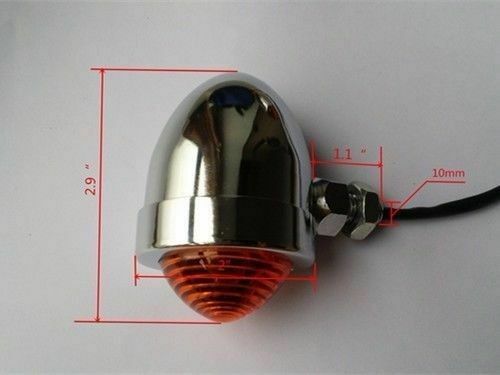Motorcycle 10mm Rear Brake Chrome Tail Light Cafe Racer Bobbers Cruisers Custom