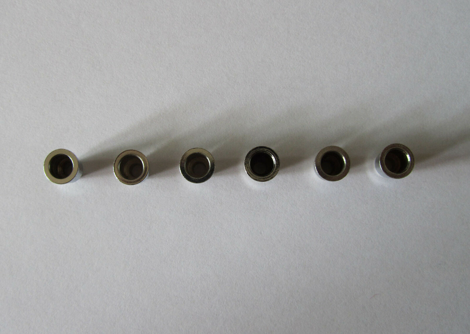 6x Chrome Guitar String Through Body Ferrule 1/4" String Ferrules for Telecaster