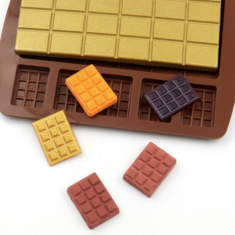 Silicone Mold Waffle Chocolate Mold Fondant Patisserie Candy Bar Mould Cake BDA