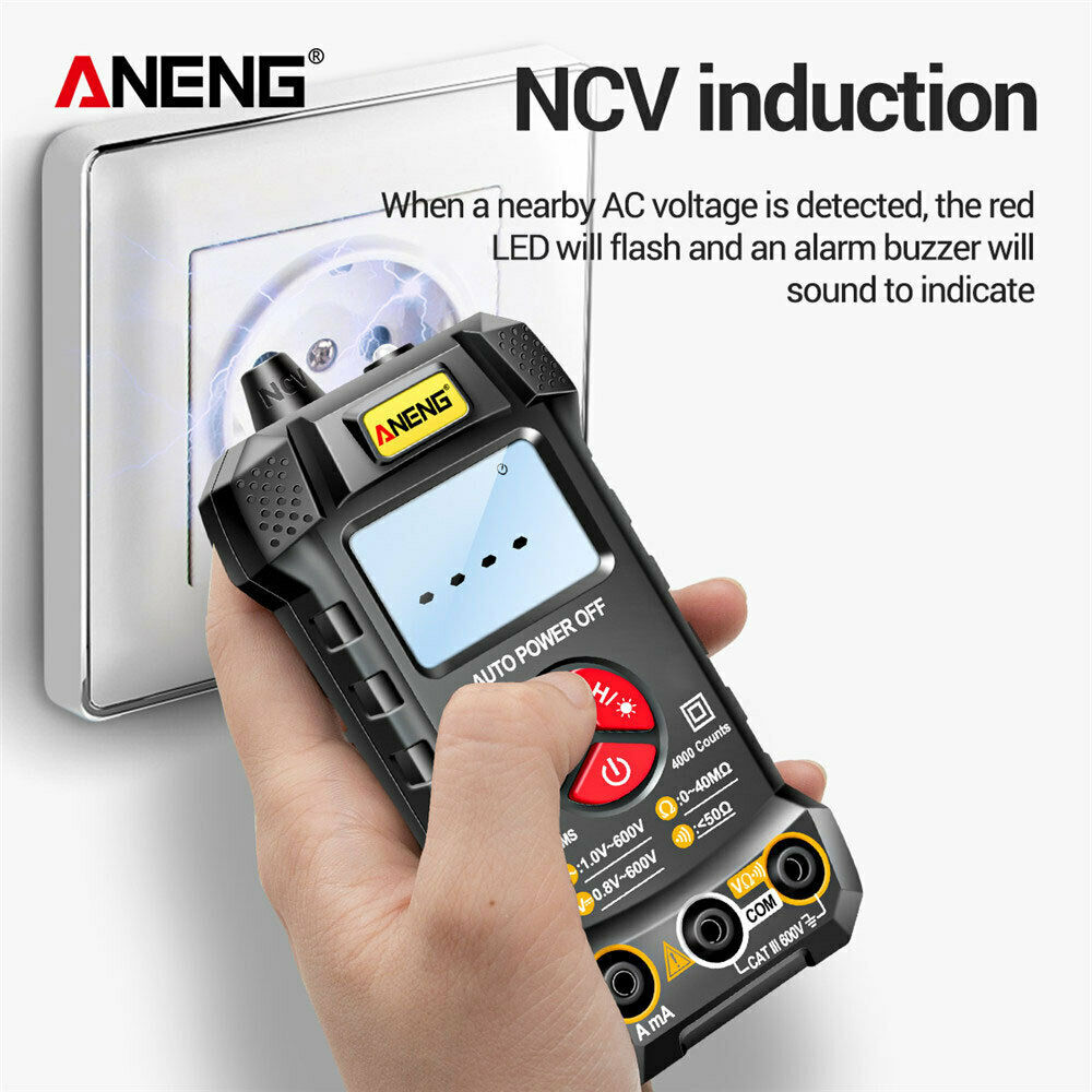 Digital Multimeter 4000 Counts True RMS NCV Meter w/Flashlight Multimeter Tester