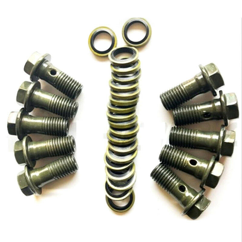 Motorcycle Double Banjo Bolt M10 *1.25Pitch Brake Dual Line Hose Dirt Pi.l8