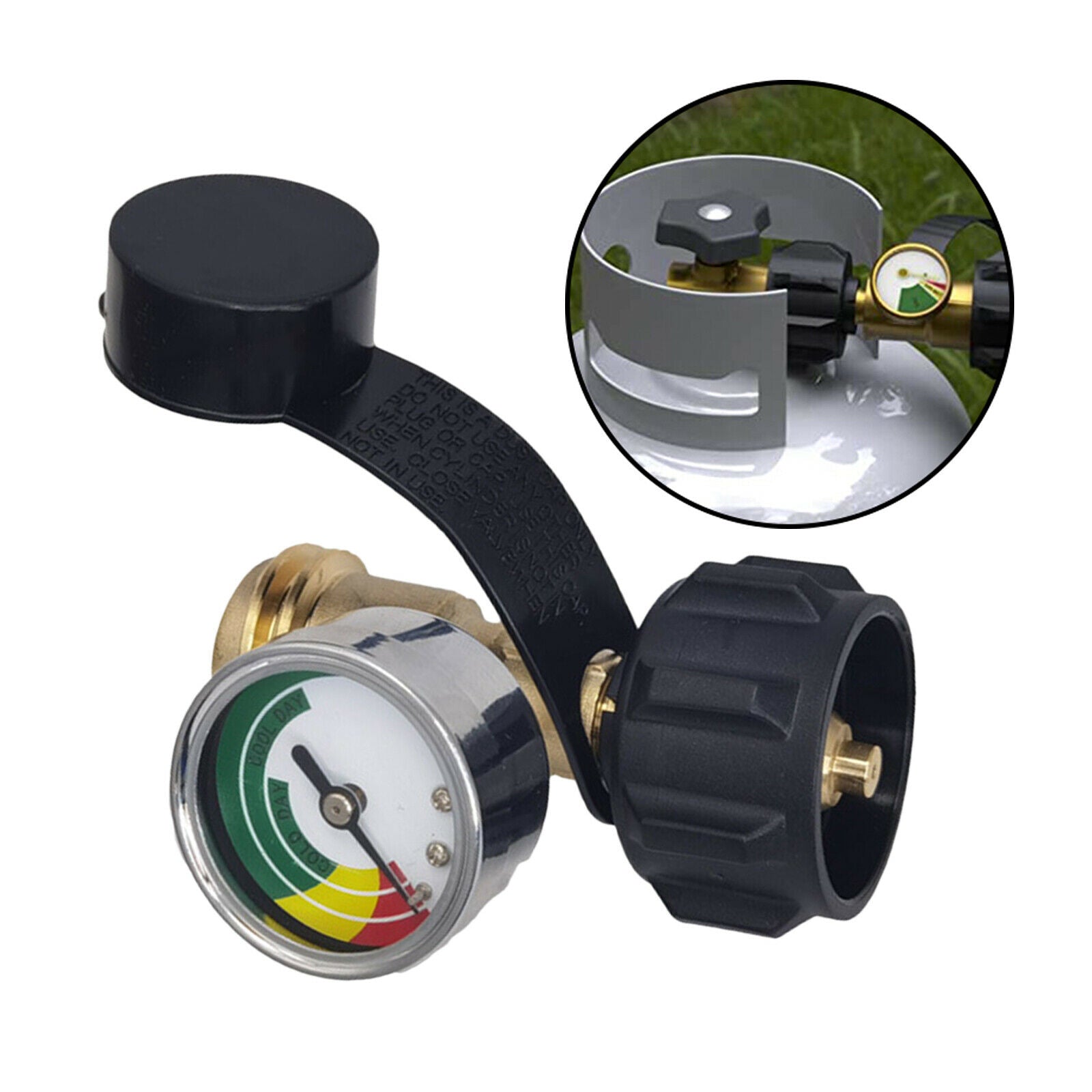 Brass Propane Tank Gauge  Type 1 QCC Adapter Connection Valve Pressure Meter