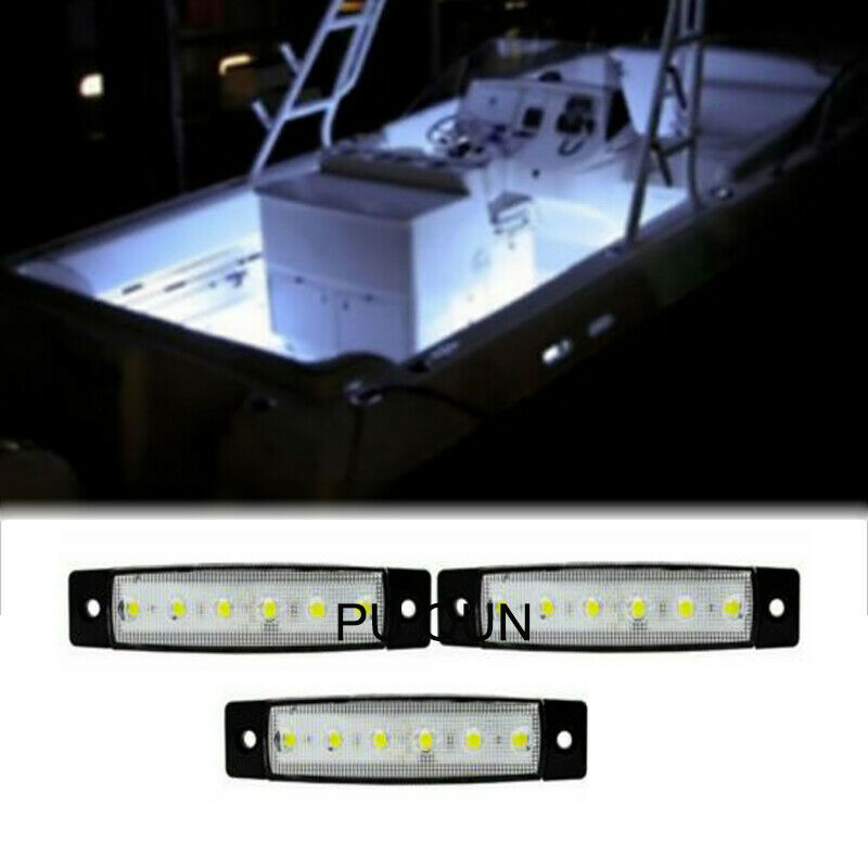 3X White Marine Led Lights Courtesy & Utility Strip for Boat Yacht Pontoon Kayak