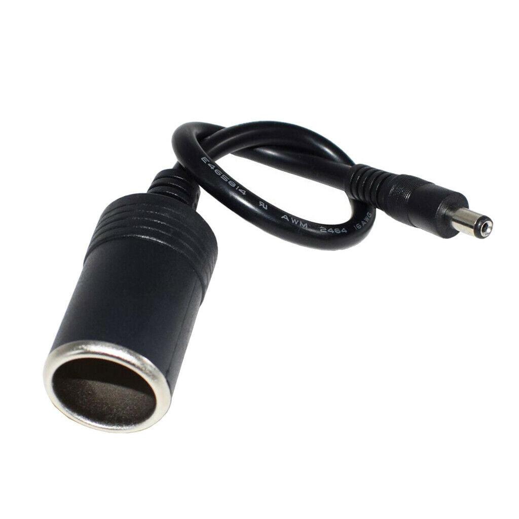 2 Pcs 12V Female Auto Cigarette Lighter Socket Plug To DC 5.5x2.1mm Male Cable