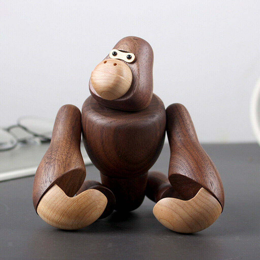 Creative Chimpanzee Statue Wooden Sculpture Home Porch Shelf Porch Decor