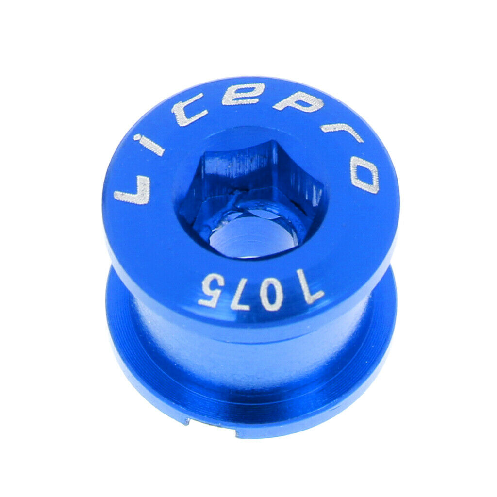 5Pcs Metal Bike Chain Wheel Ring Bolts Bicycle Disc Screws Crankset Blue