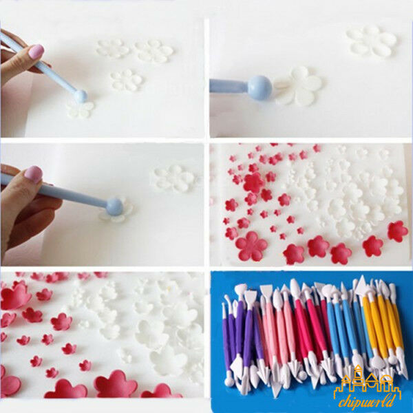 1Set（8pcs) Fondant Cake Decorating Sugar craft Flower Modelling Tools Set Kit