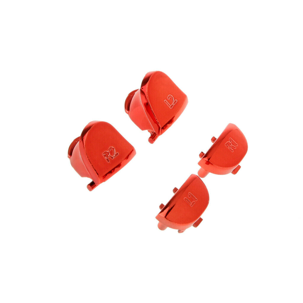 2 Set Replacement Chrome Plating Buttons and Touchpad for PS4 Controller