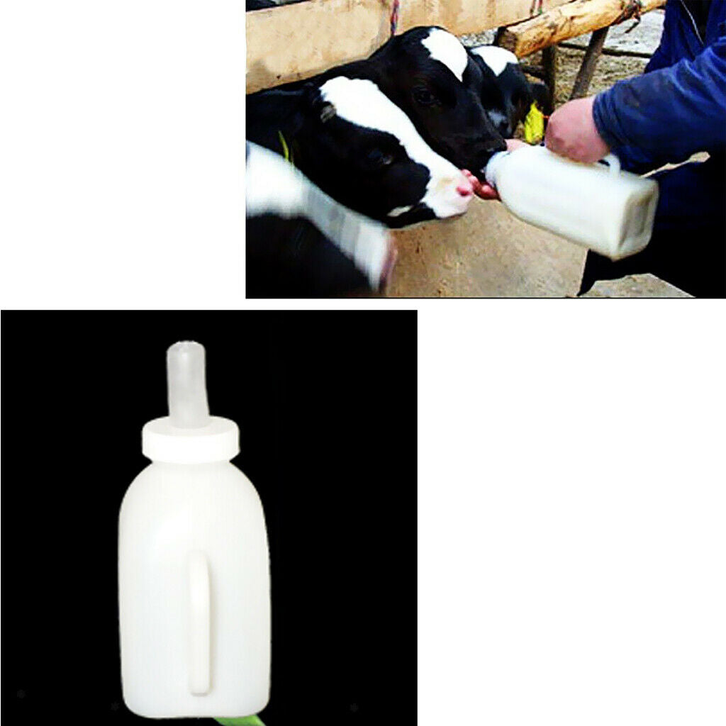 1L Calf Milk Bottle Hand Rearing Poddy Teat Weaning Feeder Milking Farm Tool