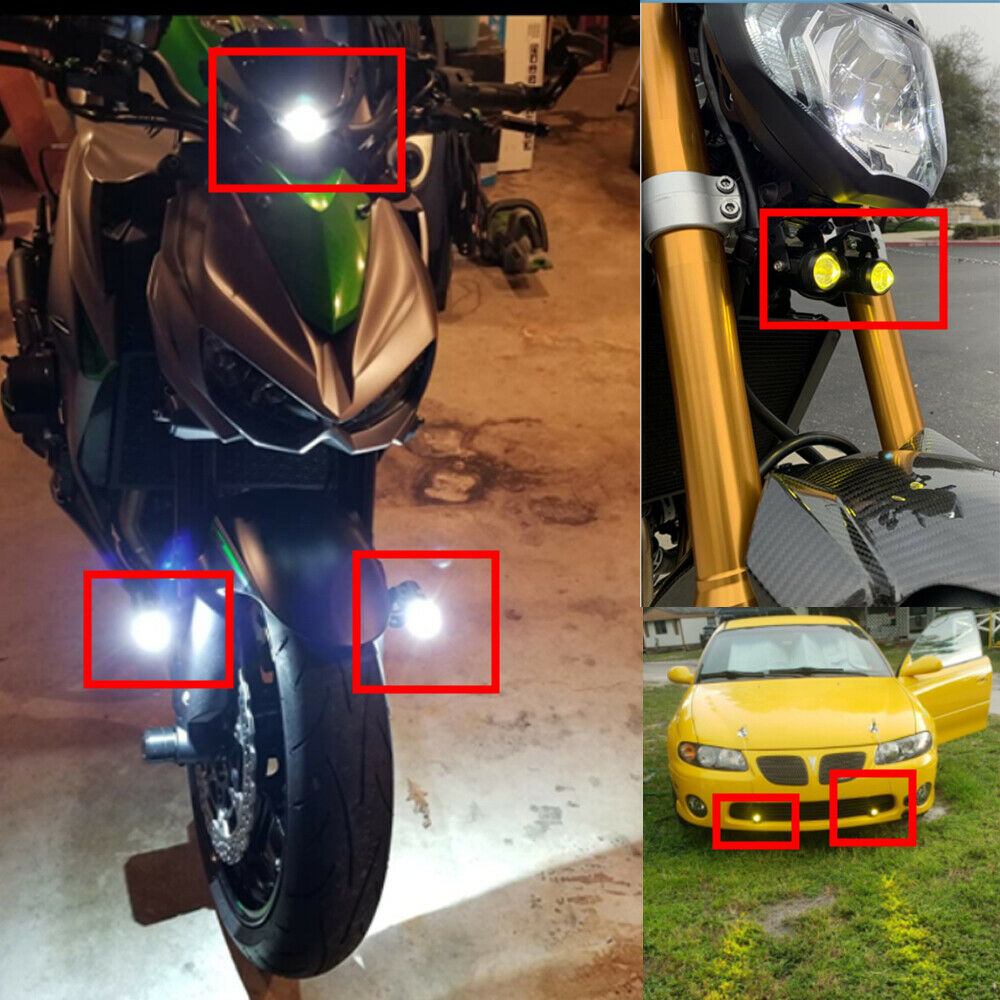2 Motorcycle LED Spot Light Hi/lo Headlight Driving Fog Lamp Waterproof Jeep SUV