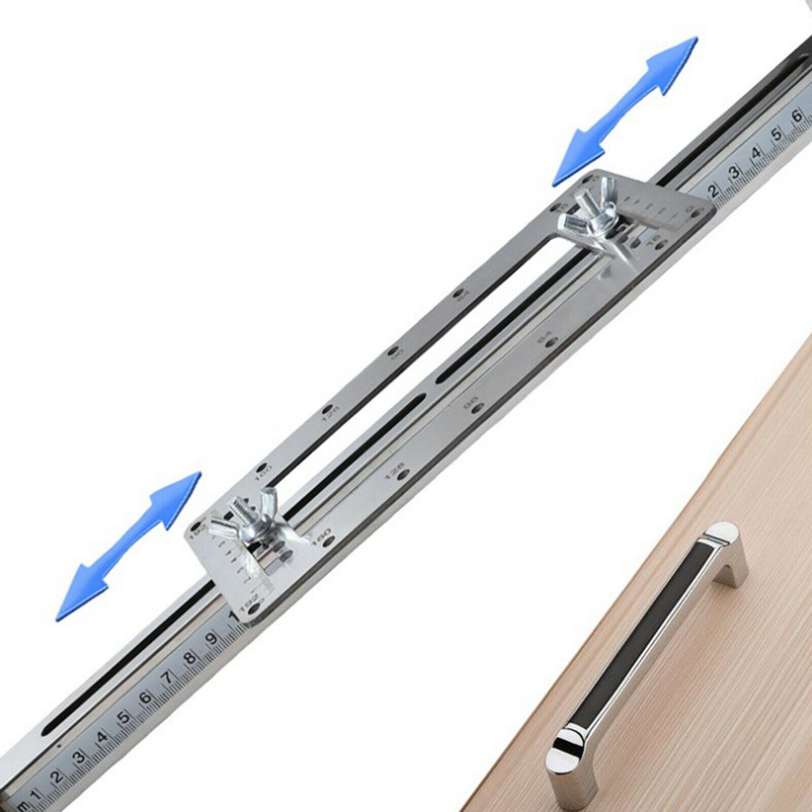 Cabinet Hardware Jig Adjustable Punch Locator Template Tool Drill Guide Wood