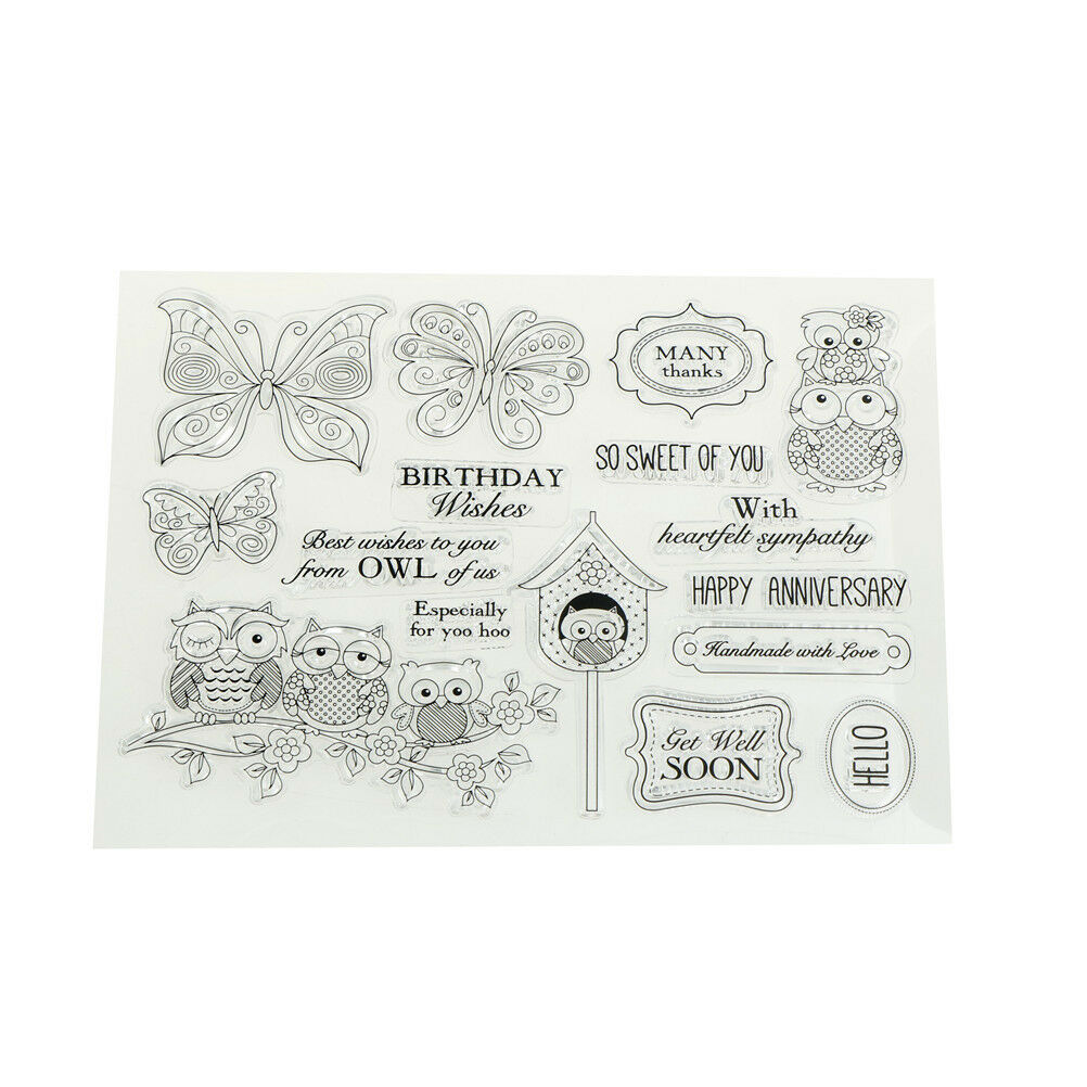 Transparent Clear Silicone Stamps owl for DIY Scrapbooking Card Makin.l8