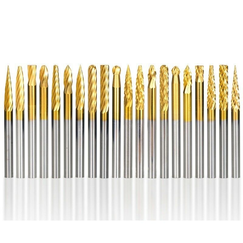 Carbide Rotary File 20 Single and Double Grains TitaniumPlated 3*3 Rotary Cutter