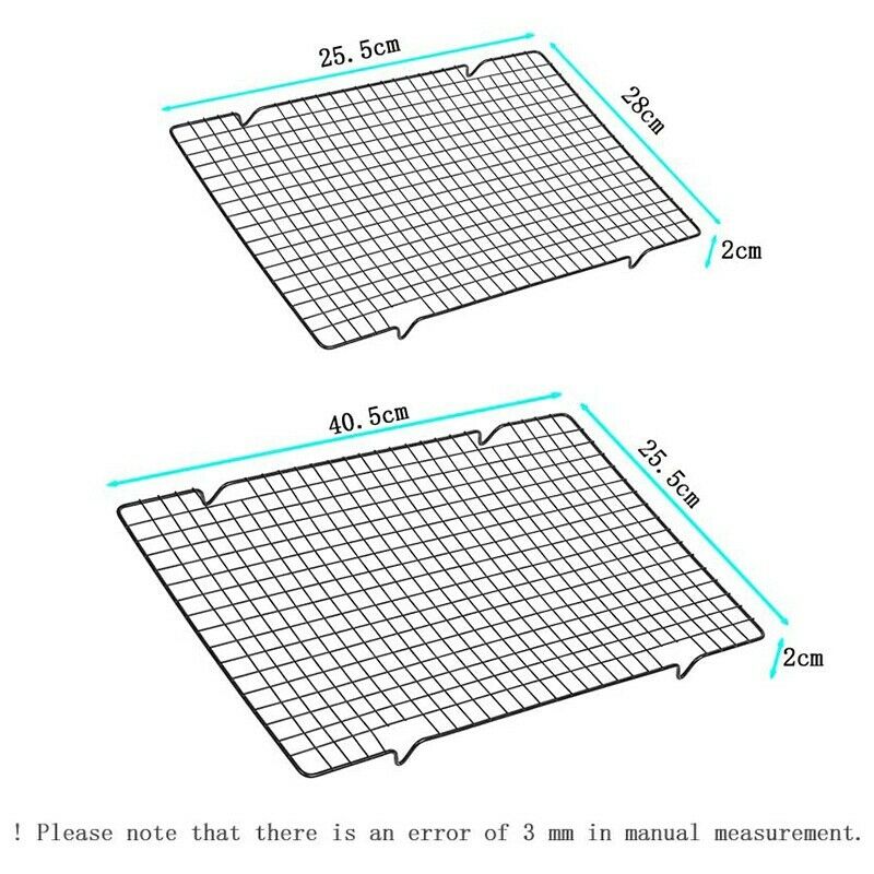 2Pcs Cooling Racks for Baking Non Stick Metal Cake Cooling Wire Roasting RacW3X5