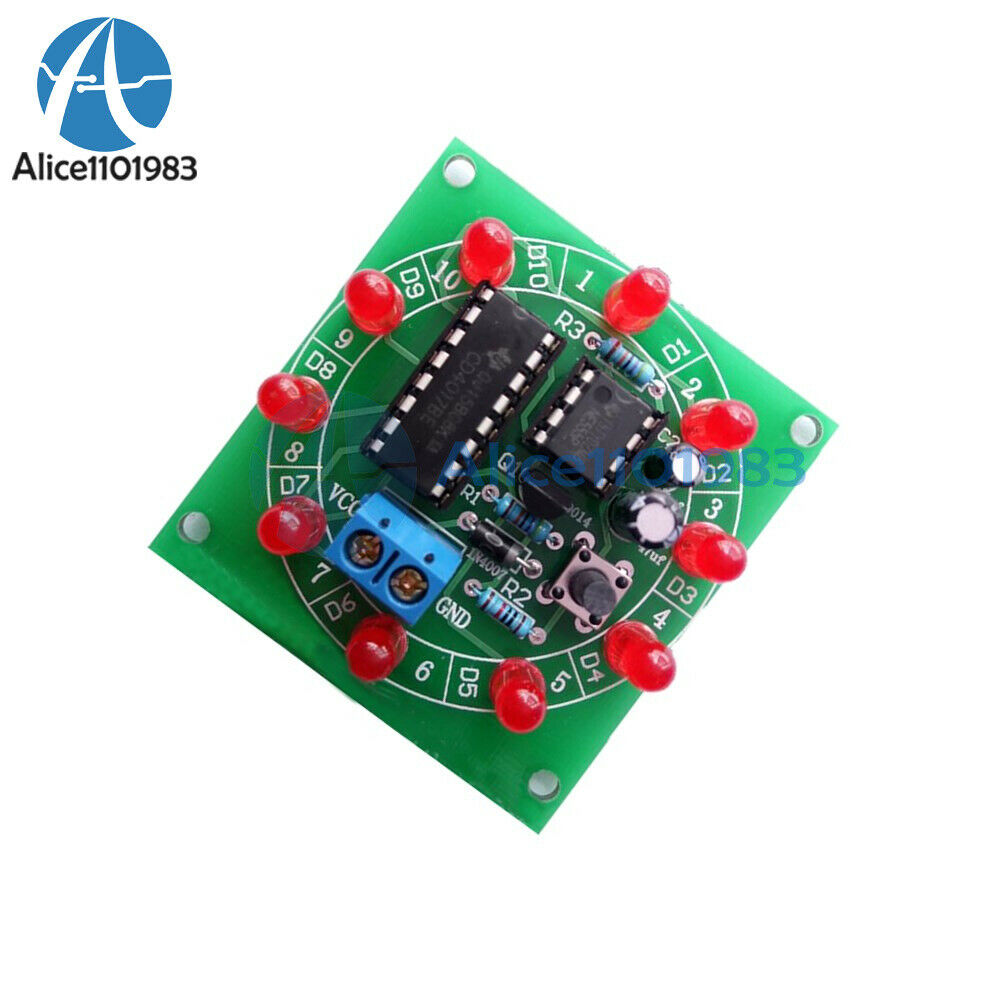 NE555 CD4017 Wheel Of Fortune Electronic Lucky Rotary Suite Component DIY Kit
