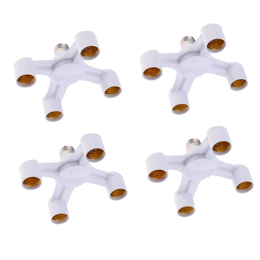 4PCS 4 in 1 Light Socket Adapter Splitter Lamp Holder Converter for E27 Bulb