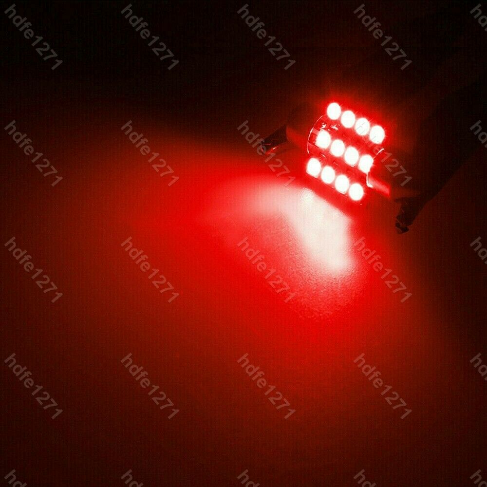 11x Red LED Lights Interior Package T10 31mm Map Dome License Plate Light