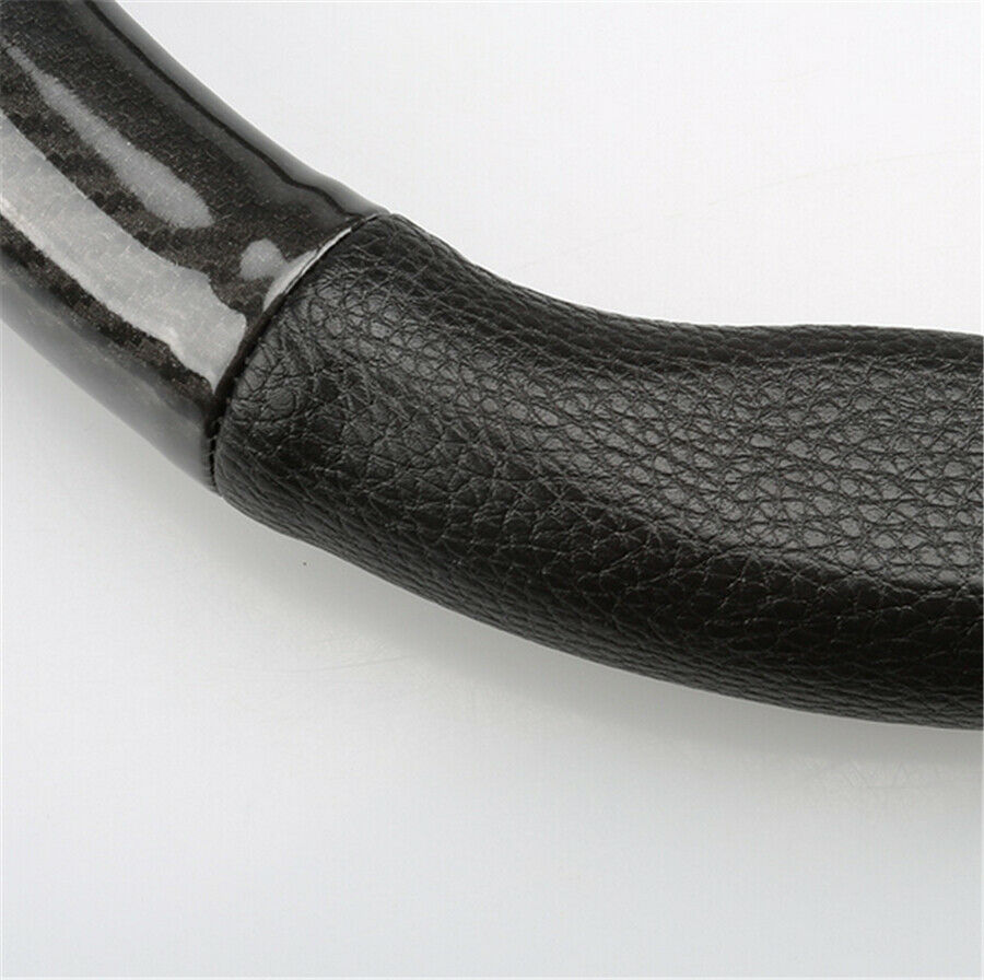 Carbon Fiber Leather Steering Wheel Cover for Car SUV Odorless 15 inch