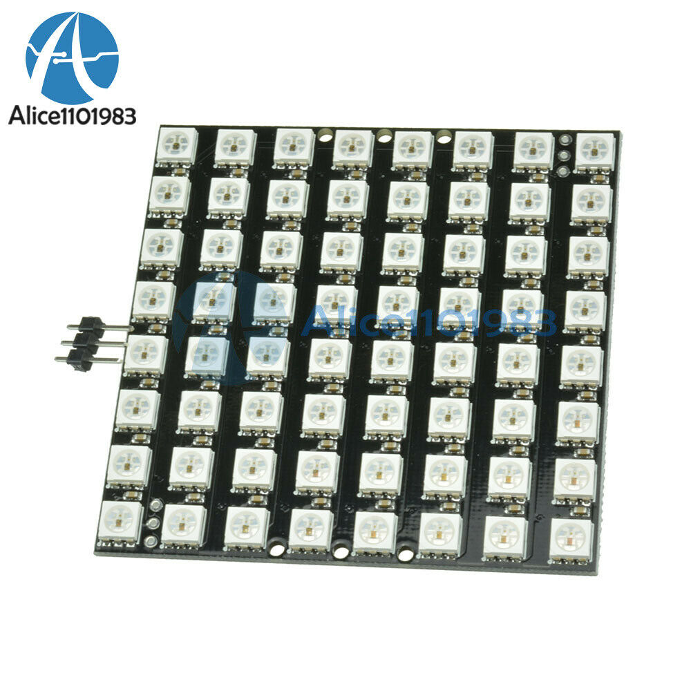 WS2812 8*8 64 LED Matrix LED 5050 RGB Full-Color Driver Black Board for Arduino