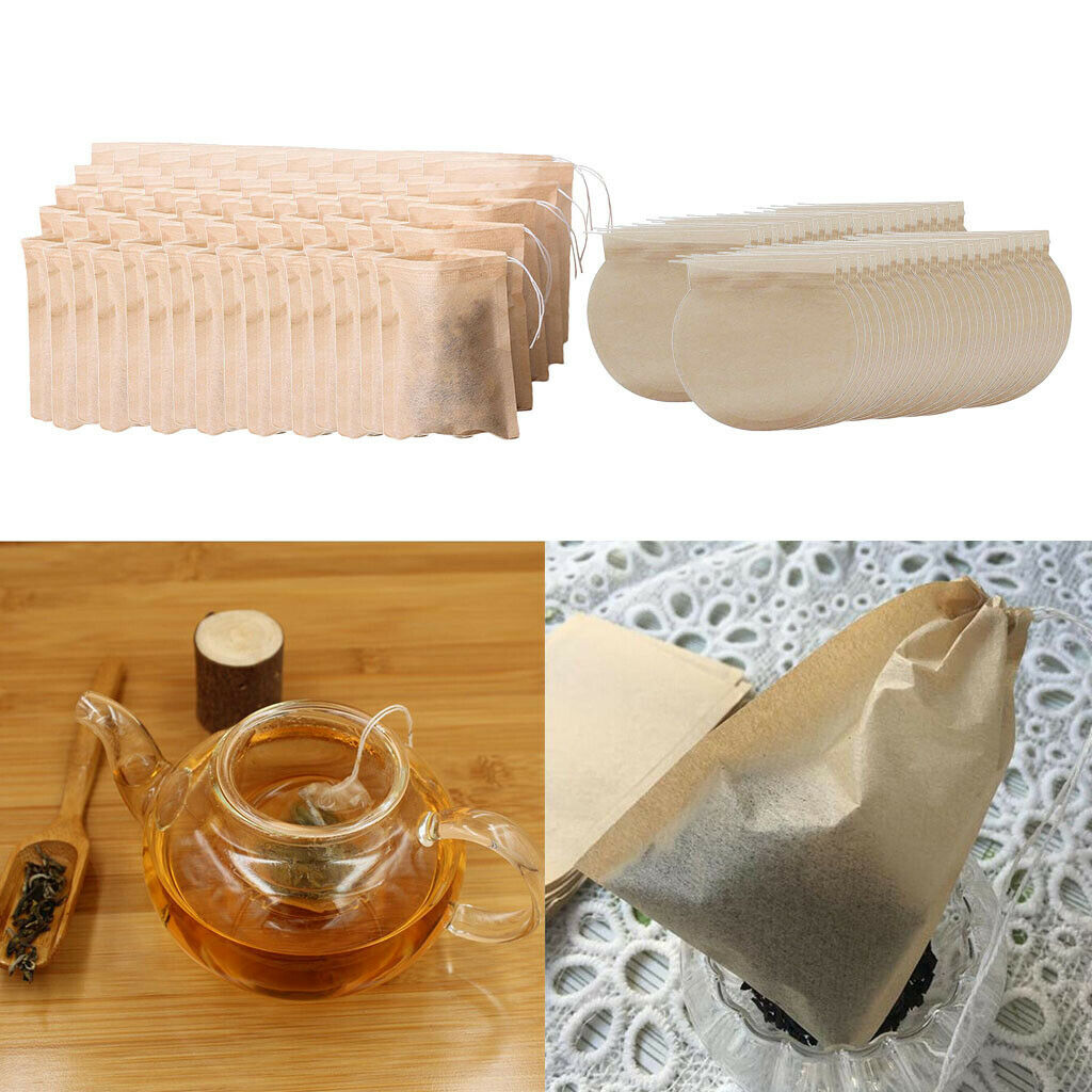 400pc Natural Empty Teabags String Heat Seal Filter Paper Herbs Infuser Bag