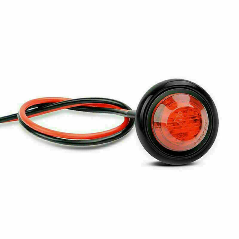 20Pcs Red Round Mini Side Marker Lights 3/4"LED Bullet Light Truck Trailer