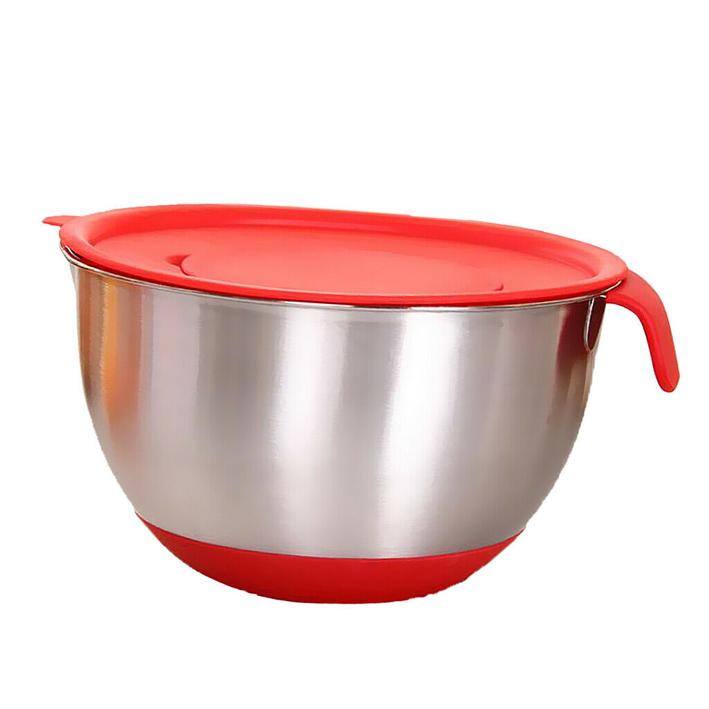 Mixing Bowls with Lid Stainless Steel Egg Whisk Mix Serving Storage 24cm