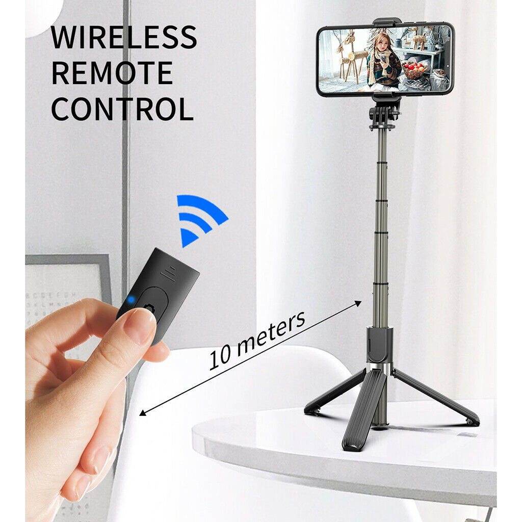 Bluetooth Phone Tripod Selfie Stick Aluminum Alloy Extendable Remote Control
