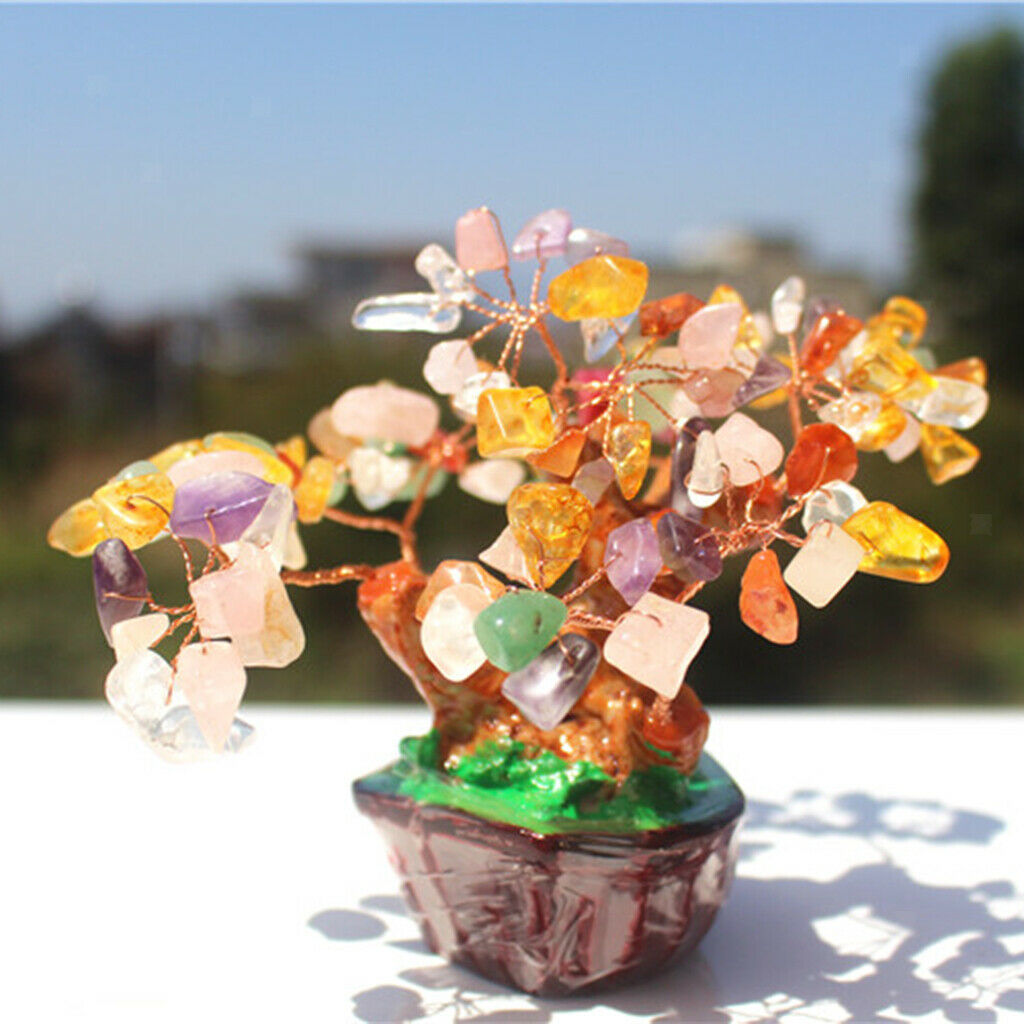 Mini Crystal Money Tree Bonsai Style Feng Shui Bring Wealth & Luck #1