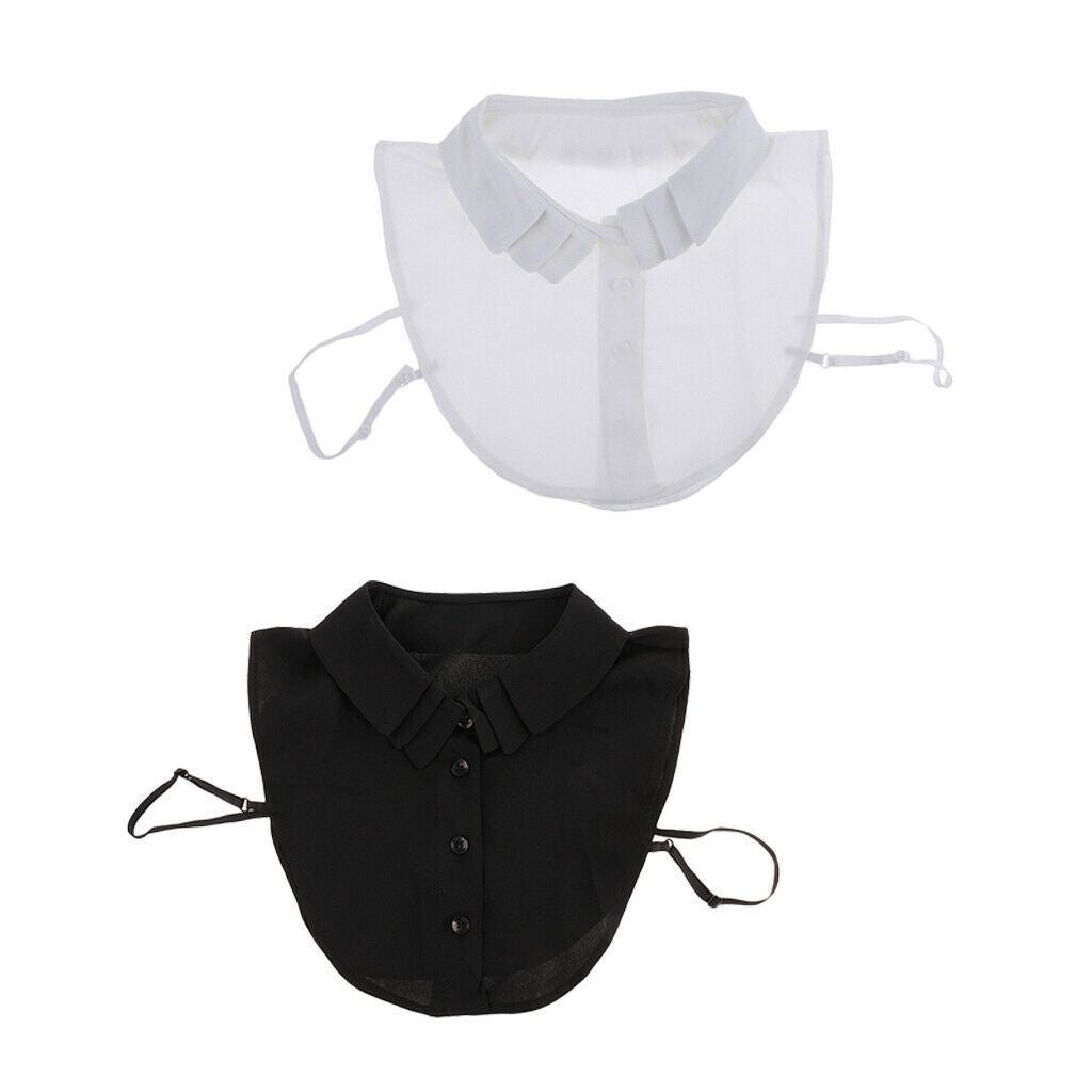 2 Pieces Collar Detachable Ladies Shirt Multilayer Lapel