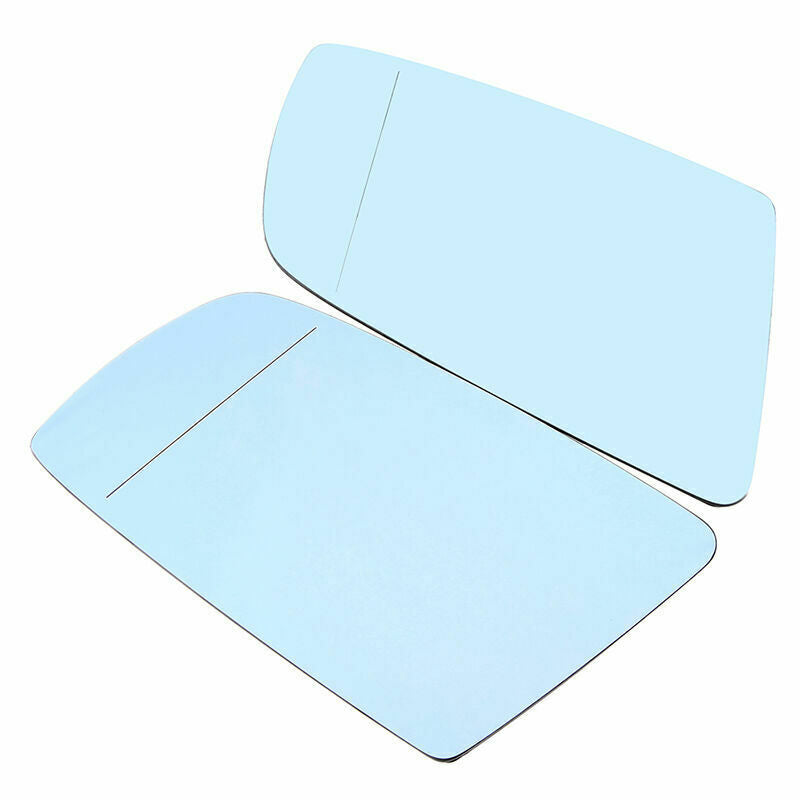 1Pair Fit BMW E60 525i 528i 530i 535xi 550i 2003-2010 Mirror Glass Heated Blue