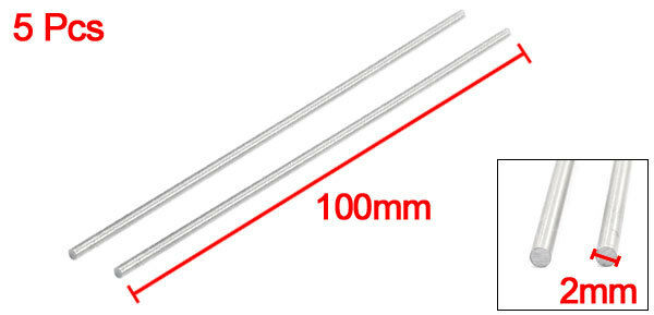 5Pcs Lathe 100mm x 2mm 304 Stainless Steel Axle Round Rod Stock Drill Bar