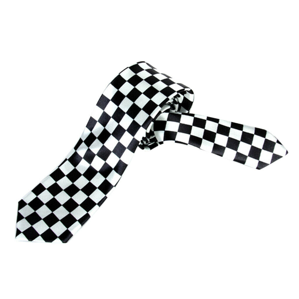 Black White Plaid Scottish  Necktie For Men