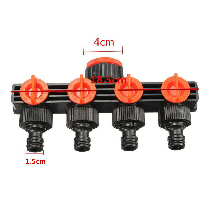 Garden Hose Pipe Splitter Drip Irrigation Garden Tool 4 Way Water Tap ConnecBDA