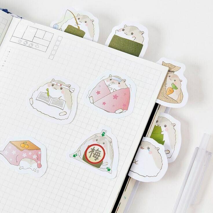 45pcs/pack lovely Hamster Stickers DIY decorative stationery Sealing stickers