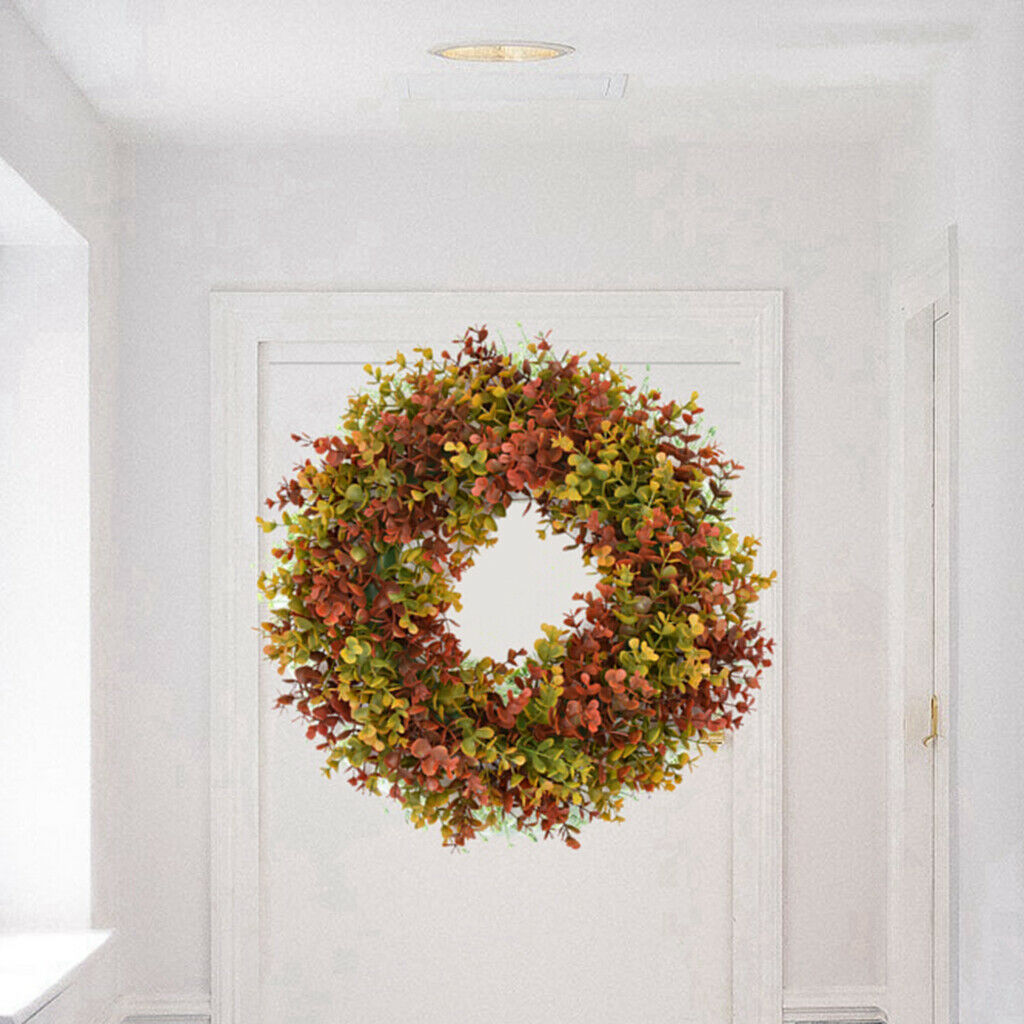 Artificial Eucalyptus Wreath Greenery Leaf Outdoor Wall Window Home Decor